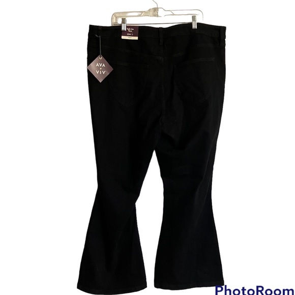 Ava & Viv NWT Black Hi Rise Flare Jeans - 22W - Picture 2 of 8